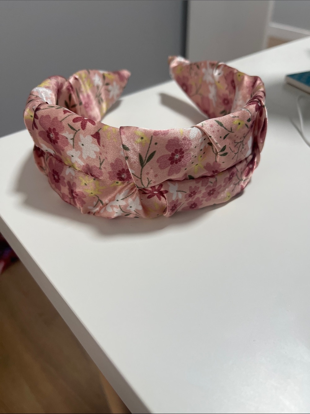 Pink Floral Padded Headband